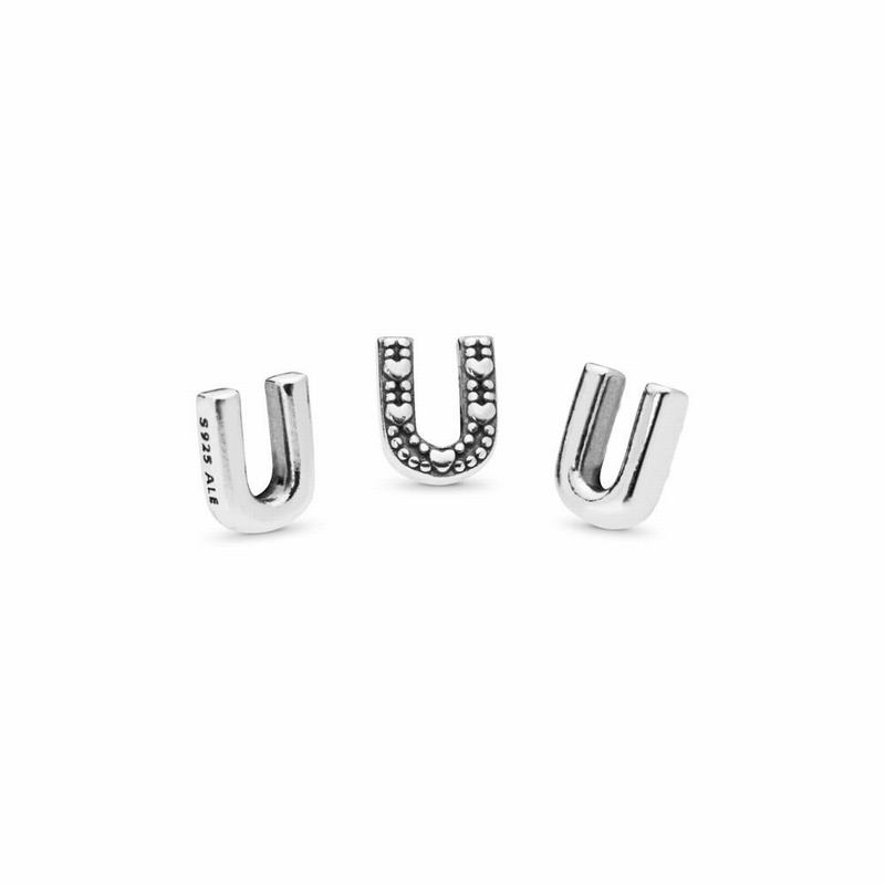 Pandora Letter U Petite Locket Charm Silver Egypt AD5720134